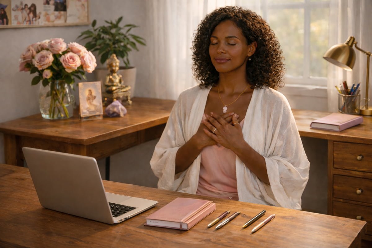 Morning intention ritual to embody feminine energy at work before emails