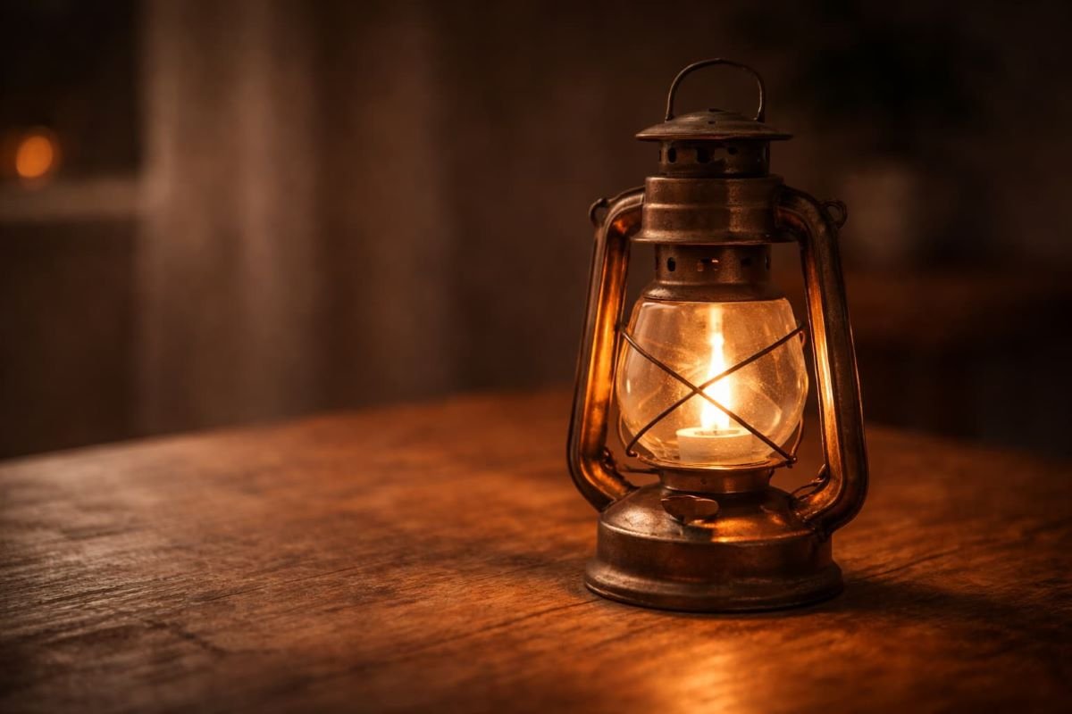 Soft lantern glowing at night representing self-abandonment in relationships